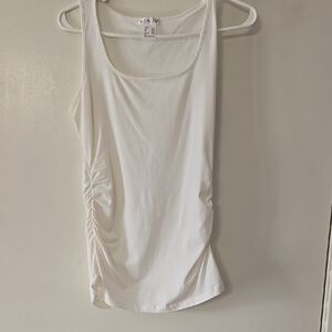 VENUS White Ruched Sleeveless Tank Top